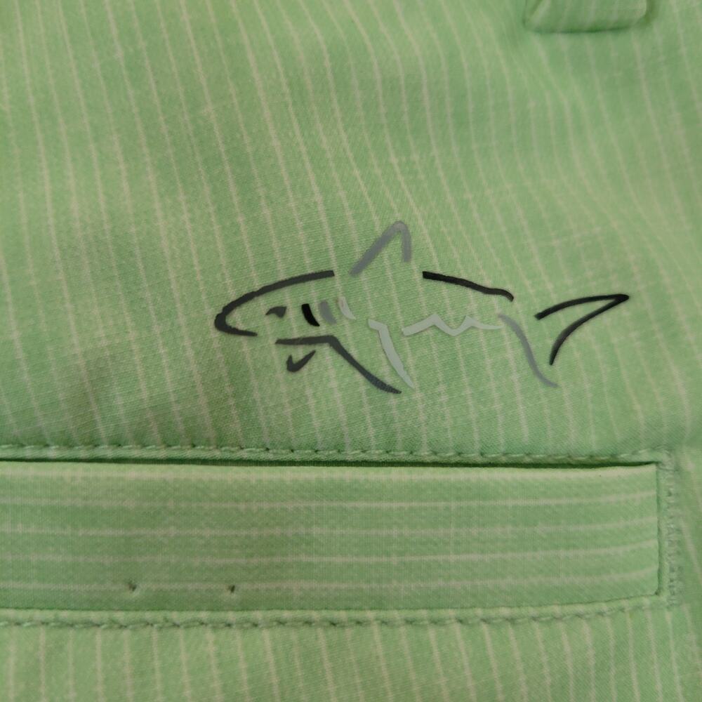 Greg Norman Golf Shorts Light Green Pinstripe Performance Mens Sze 34 Inseam 10" - Picture 6 of 6
